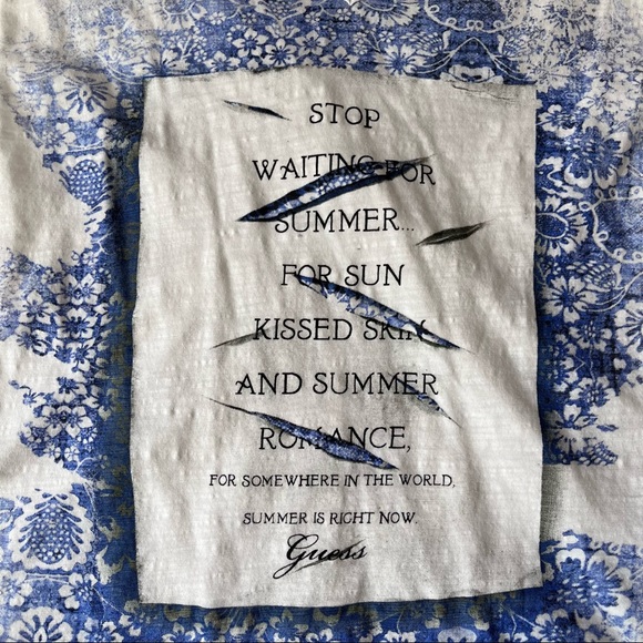 Guess inspirational quote open back tee shirt, XS - Picture 2 of 8